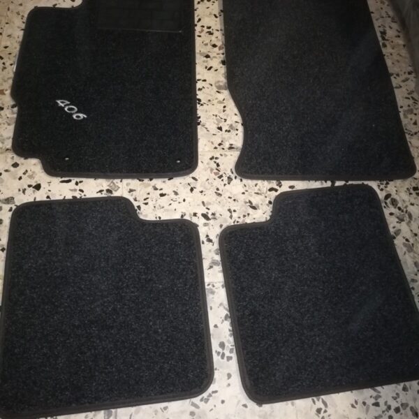 SET 4 PEZZI TAPPETINI IN MOQUETTE NERO PER PEUGEOT 406 BERLINA SW