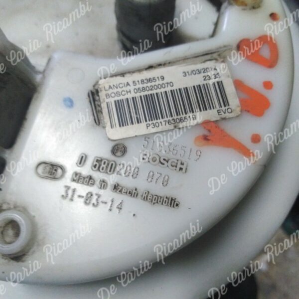 0580200070 / 51836519 POMPA CARBURANTE GALLEGGIANTE PER LANCIA