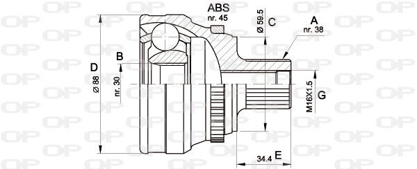 KIT GIUNTI SEMIASSE OPEN PARTS PER AUDI A6 AUDI 100 AUDI 100 AVANT AUDI 80 AUDI