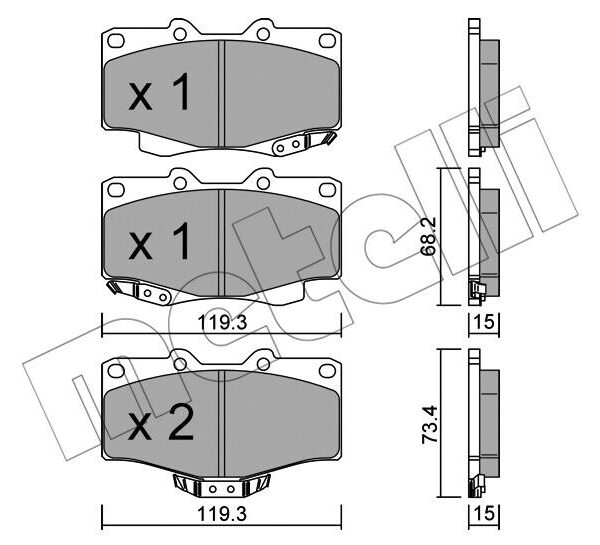 KIT PASTIGLIE FRENO FRENO A DISCO METELLI PER TOYOTA LAND CRUISER TOYOTA HILUX I